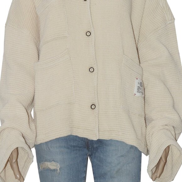 BDG Jersey Chore Waffle Shirt Top Urban Outfitters Buttondown Jacket XL - Picture 5 of 6